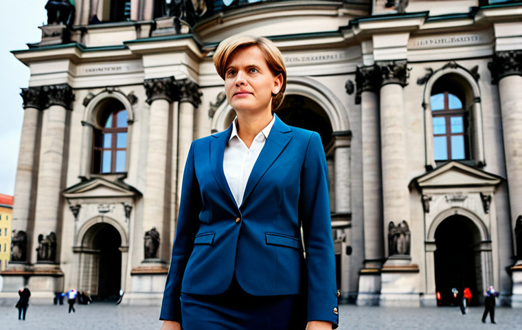 소비자중심 경영의 주요 성공 요인과 사례 연구와 분석 - Modern German Business**
"A professional businesswoman in a modest, tailored business suit, standin...