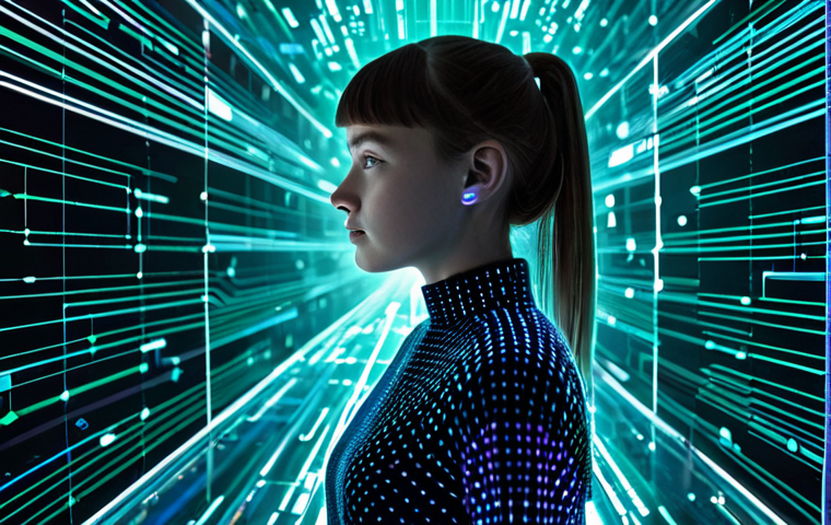 소비자 보호와 윤리적 경영 - **Image Prompt:** A thoughtful young woman, subtly glowing with an aura of informed decision-making,...
