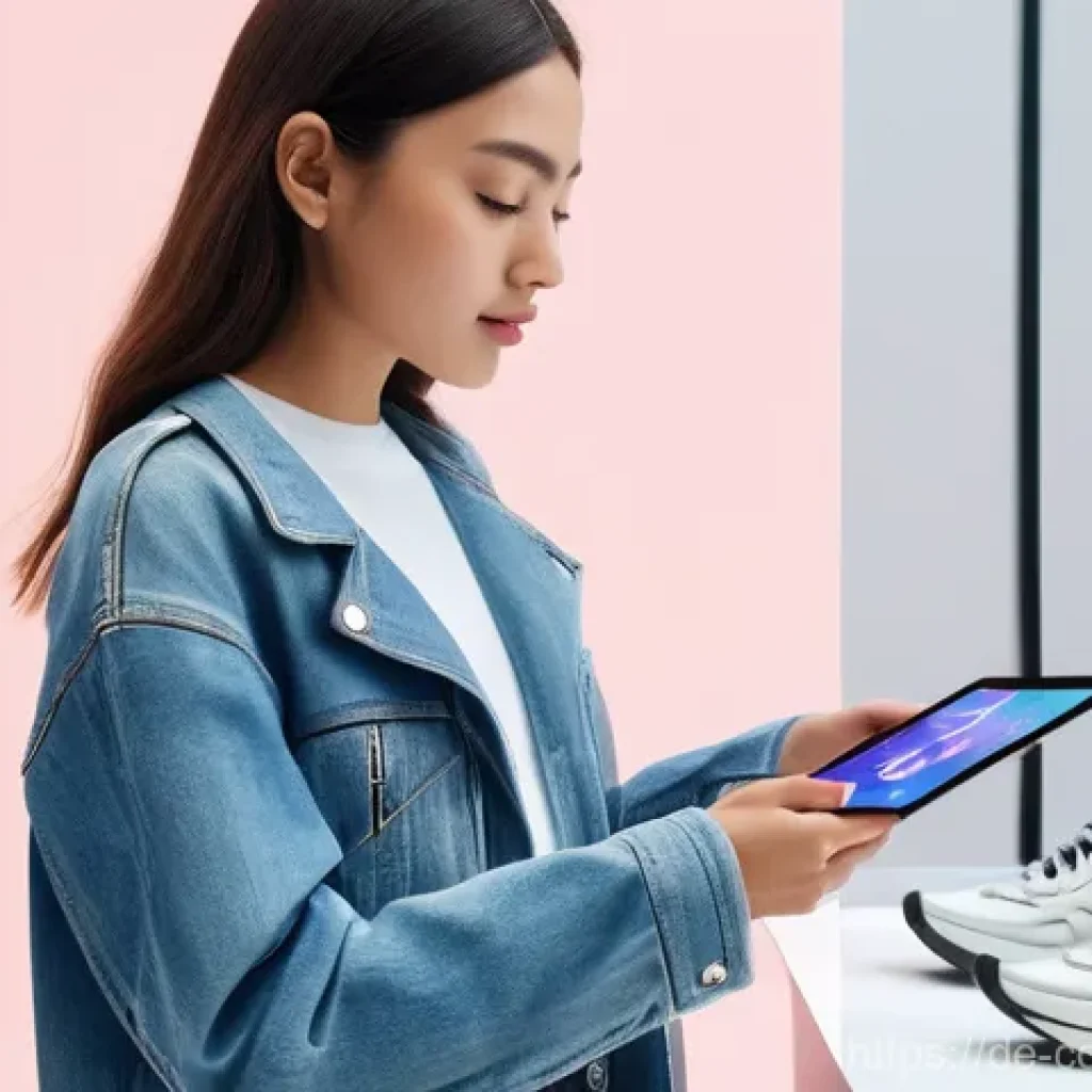 소비자 행동 데이터를 활용한 혁신 모델 - **Prompt:** A young adult woman, fully clothed in a stylish, casual outfit (e.g., jeans and a sweate...