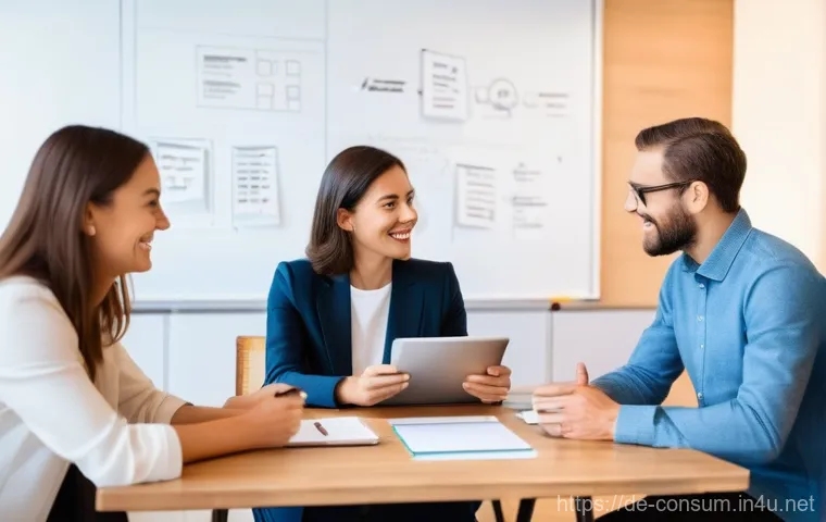 소비자 행동 데이터를 활용한 신제품 혁신 전략 연구와 분석 - **Prompt:** A dynamic, brightly lit modern tech office environment at dusk. Diverse team of five bus...