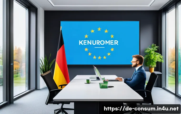 소비자중심 경영 사례 연구와 주요 성공 요인 분석과 탐구 - A modern corporate office scene in Germany featuring diverse professionals engaged in a collaborativ...