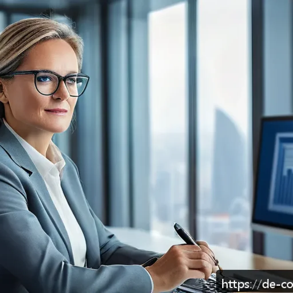 소비자전문기술사 자격증의 가치 - A professional consumer protection advisor in a modern office setting, analyzing complex digital con...