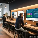 소비자 보호 관련 최신 연구와 학문적 기여 사례 연구 분석 - A modern digital marketplace scene set in Germany, showing diverse consumers using laptops and smart...