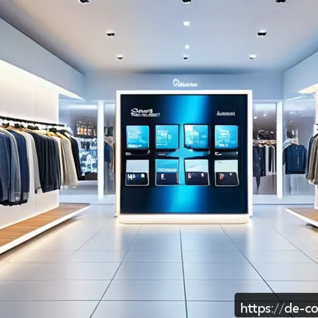 소비자중심 경영과 디지털 혁신의 연계 전략과 성공 사례 분석 - A modern German retail store interior blending digital and physical shopping experiences, featuring ...